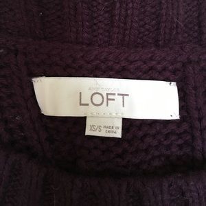 LOFT Sweaters - Eggplant colored cable knit sweater. LOFT Sweaters - Eggplant colored cable knit sweater.