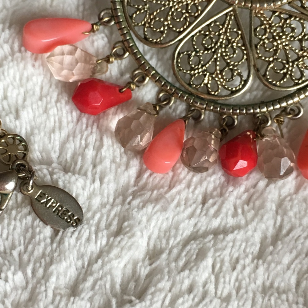 x2HP🌹 {Vintage} Gypsy Pendant Statement Gold Tone - Picture 3 of 8