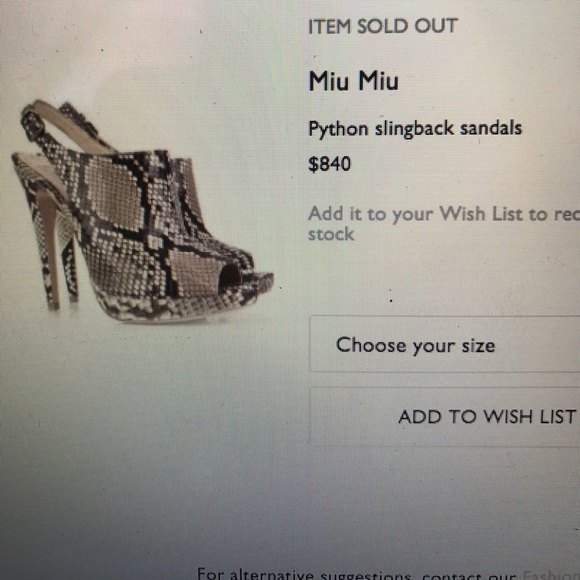 miu miu genuine python peep toe slingbacks size 39 - Picture 3 of 3