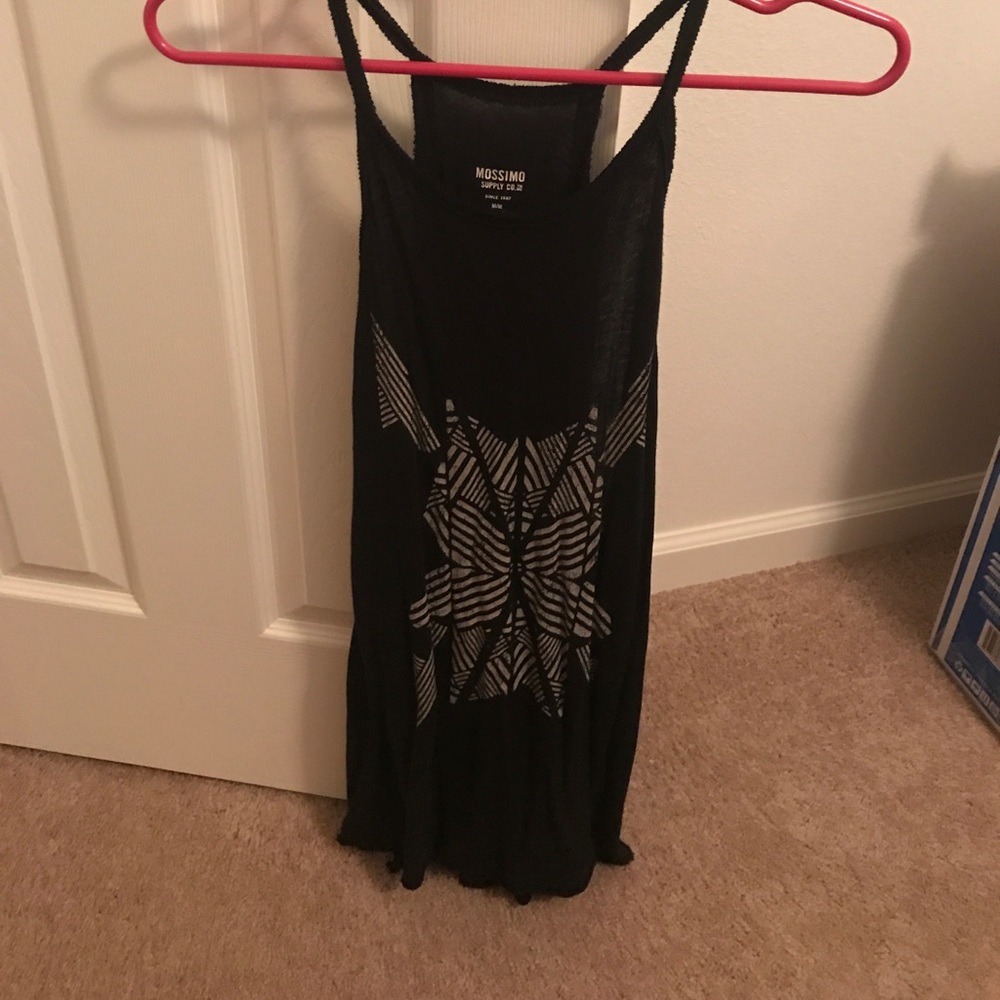Black Graphic Tunic Tank
