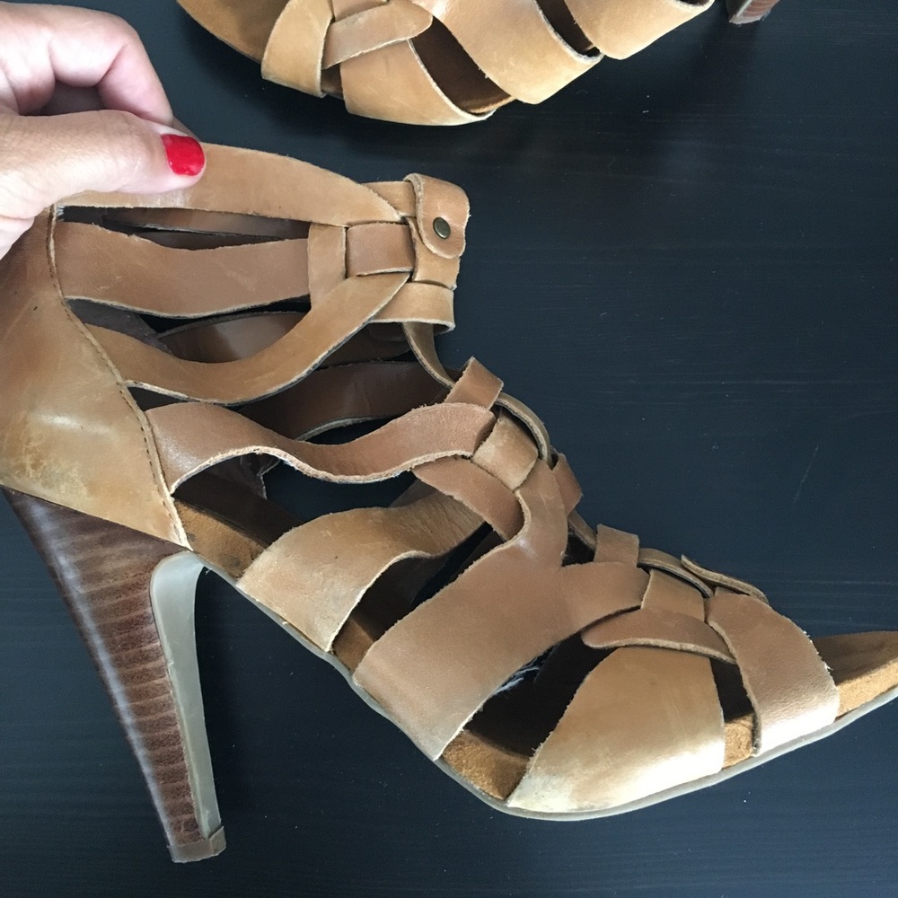 Nine West Leather Gladiator Heels