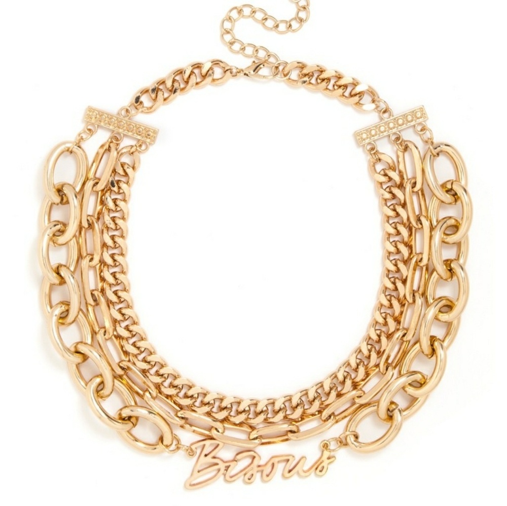NWOT Baublebar Gold Necklace "Bisous"