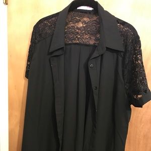 Beautiful button up blouse with elegant lace.