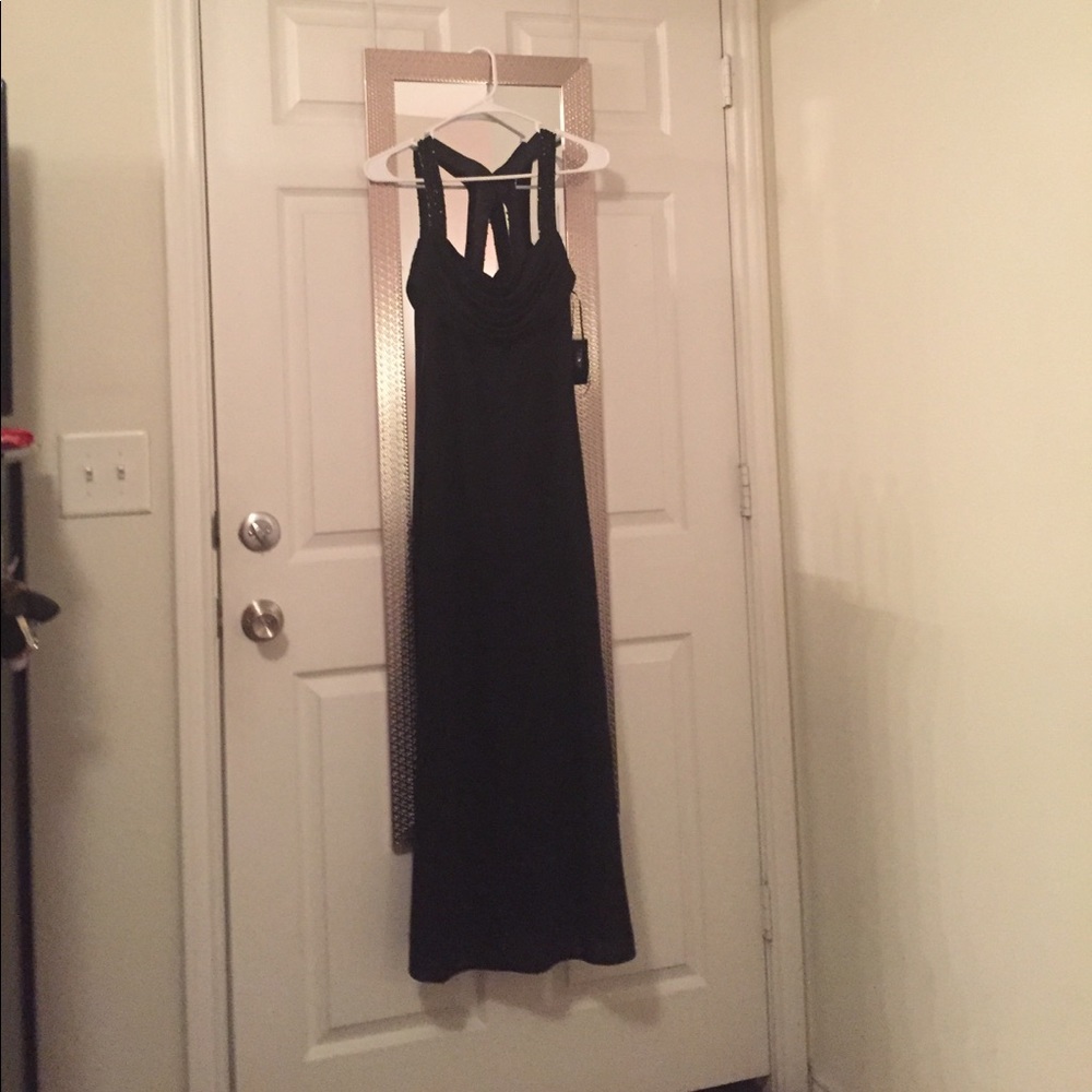 Long Black Formal Dress with Beading