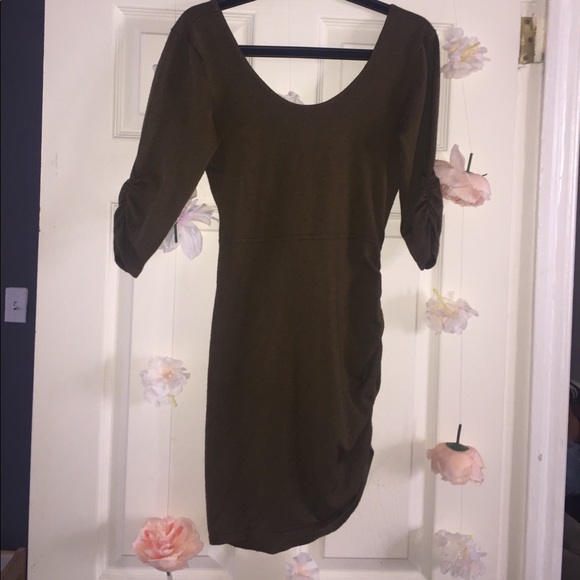 Olive green mini dress - Picture 1 of 2