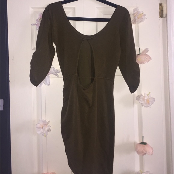 Olive green mini dress - Picture 2 of 2