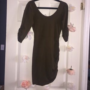 Olive green mini dress