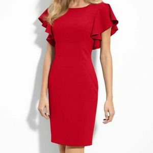 Calvin Klein ruffle sleeve sweater dress