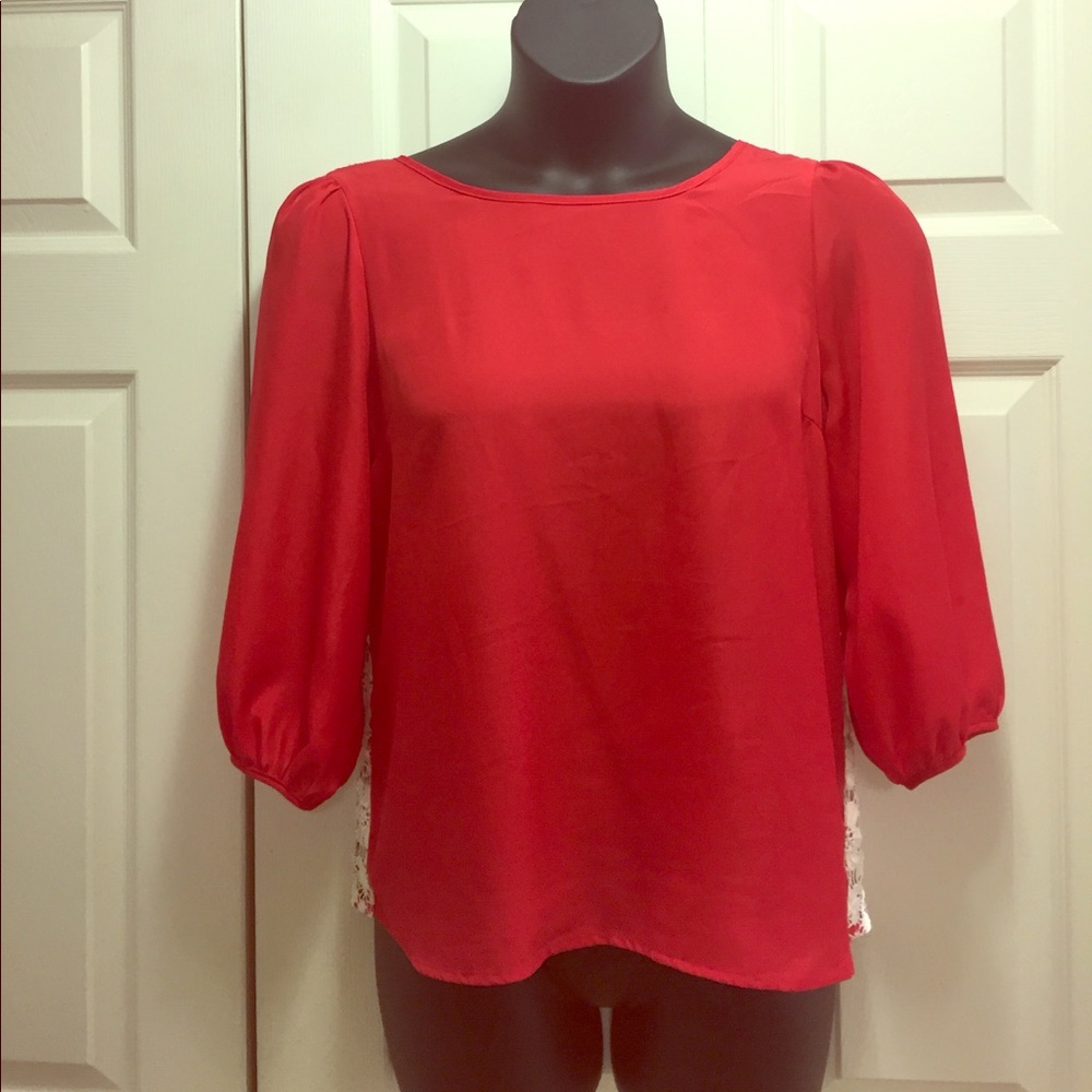 Lauren Conrad embroidered back Blouse