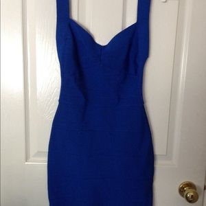Hot Miami Styles Bandage Backless Dress Blue