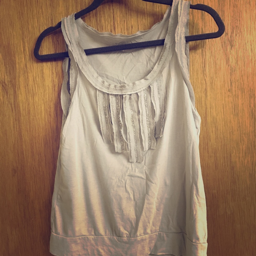 Ruffle, beaded Ann Taylor tank