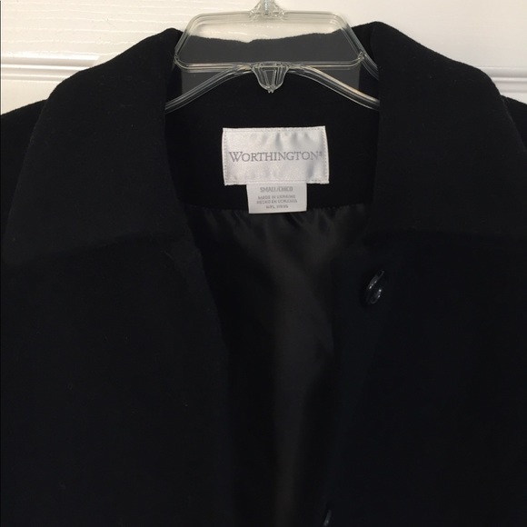 Classic Black Lined Wool Coat NWOT, Small - Picture 2 of 8
