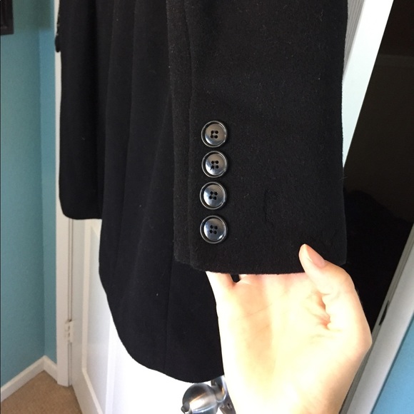 Classic Black Lined Wool Coat NWOT, Small - Picture 3 of 8