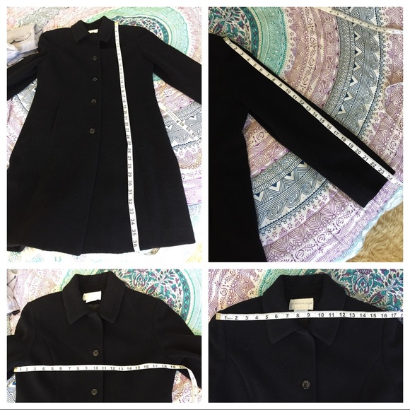 Classic Black Lined Wool Coat NWOT, Small - Picture 8 of 8