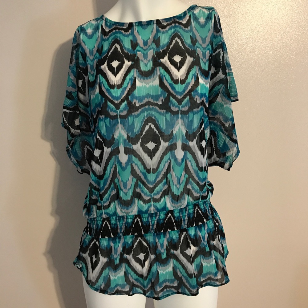 INC patterned tunic top