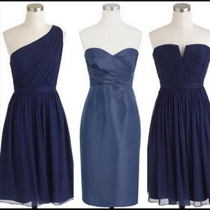 Navy one shoulder J. Crew dress size 6