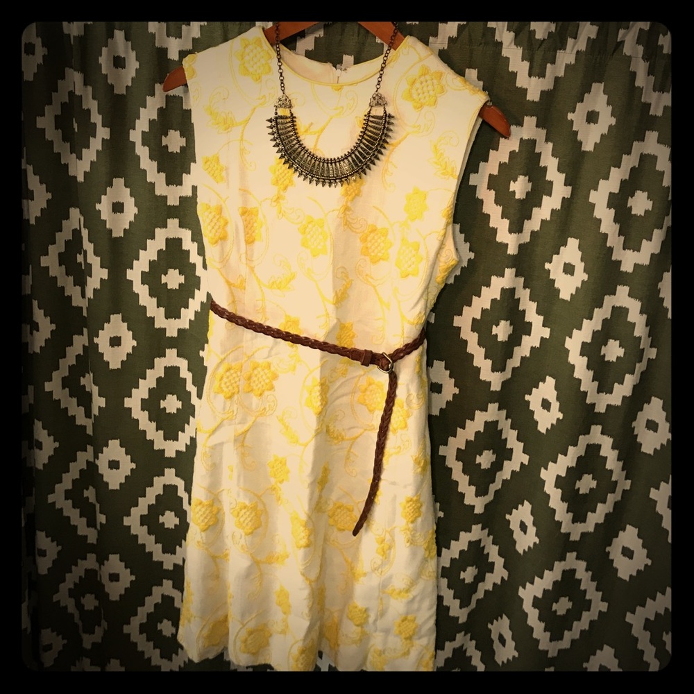 Vintage Hand Embroidered Sunflower Dress