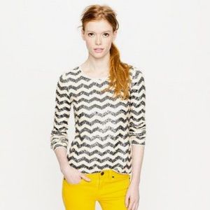 J Crew Long Sleeve Chevron Sequins Top