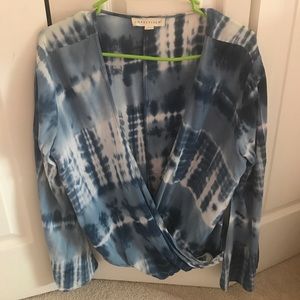 Lovestitch tie dye bell sleeve top - Size L