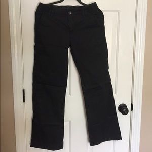 Black boot cut pants.