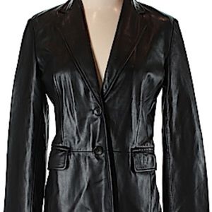 Banana republic black leather blazer