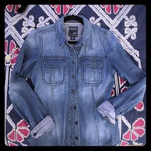 Button down denim blouse