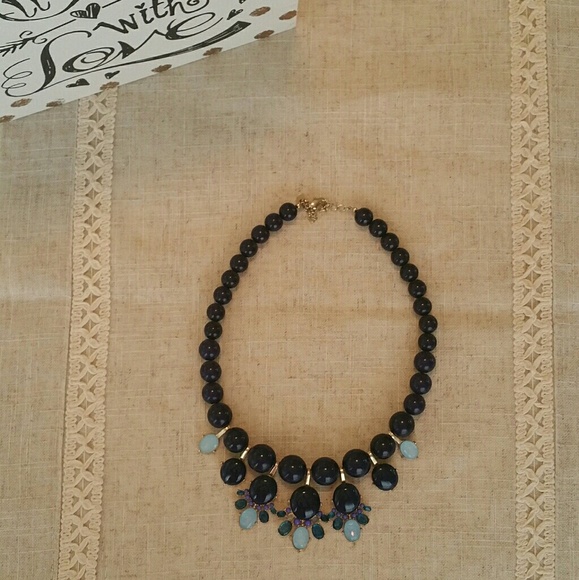 Banana Republic Jewelry - Banana Republic blue bauble statement necklace
