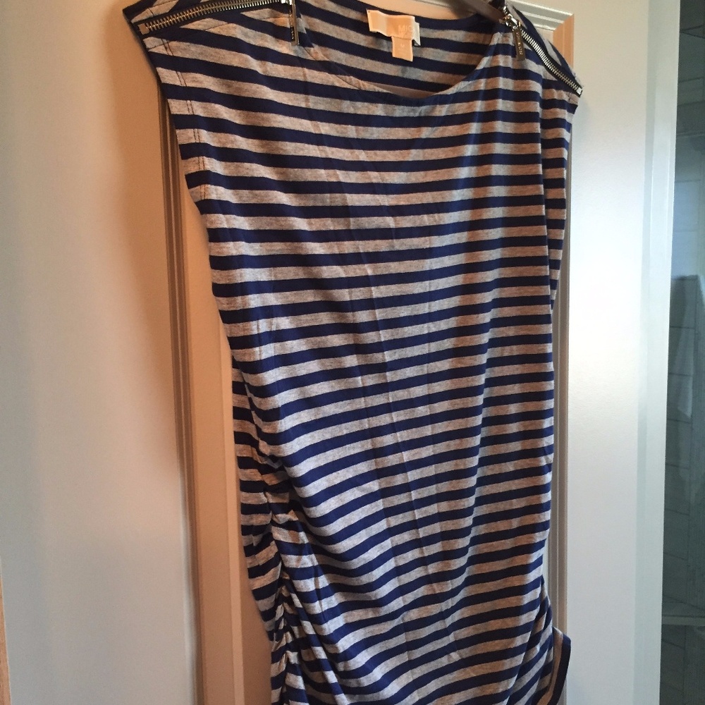 Michael Kors Navy & Gray Striped Top NWOT