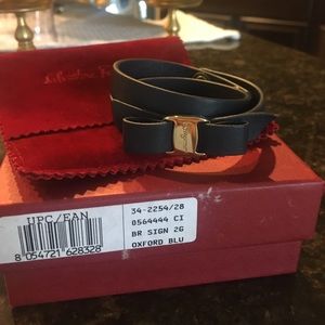 Brand New Ferragamo Vara Bow Double Wrap Bracelet