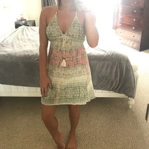 O'Neill halter dress with tassel & bead ties