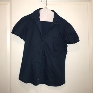 Green button-down shirt