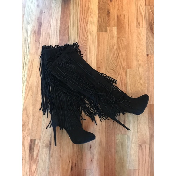 SCHUTZ Black Fringe Evelize Boot - Picture 3 of 6