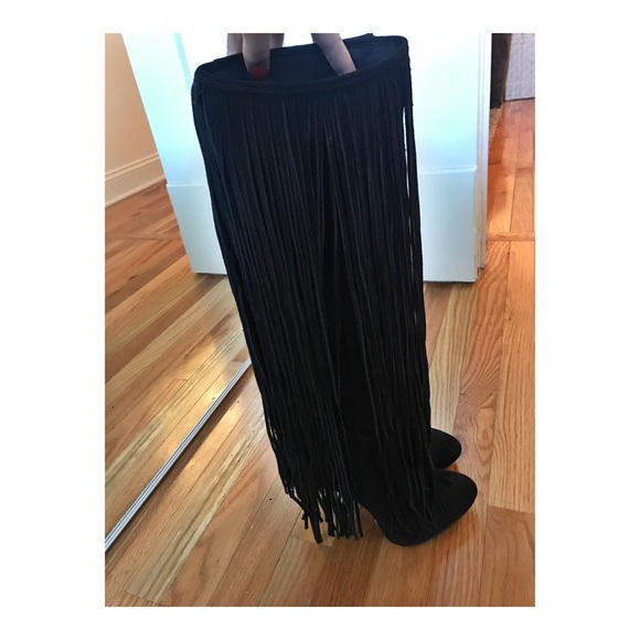 SCHUTZ Black Fringe Evelize Boot - Picture 5 of 6