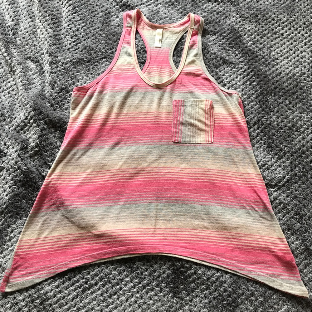 Last chance-donating-Pink and grey striped tank