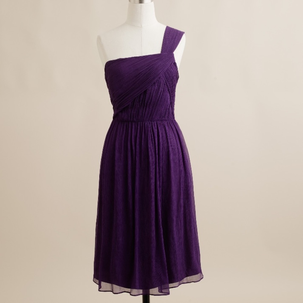 Size 6 purple silk chiffon J. Crew dress