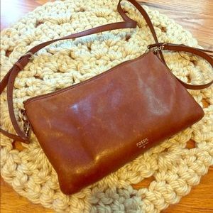 Fossil Tan Leather Crossbody