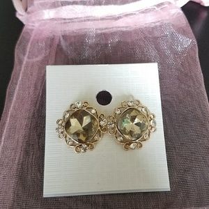 NWT green/gray gold color earrings