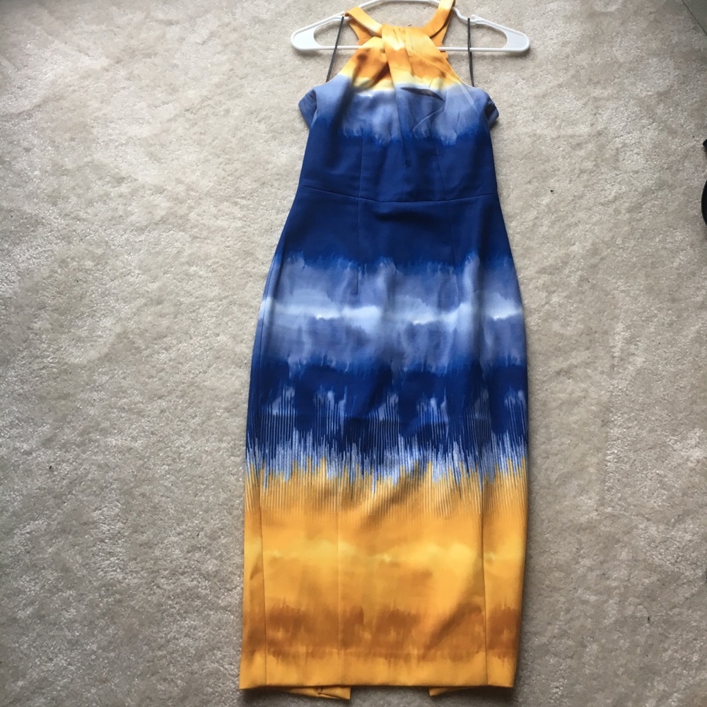 HM tie dye dress orange blue size 4