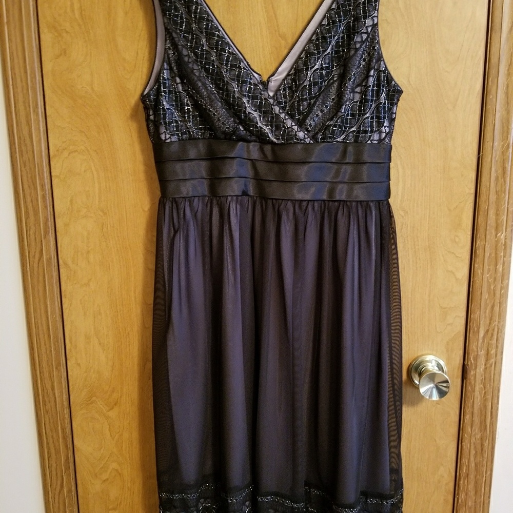 Black & Silver lace dress.