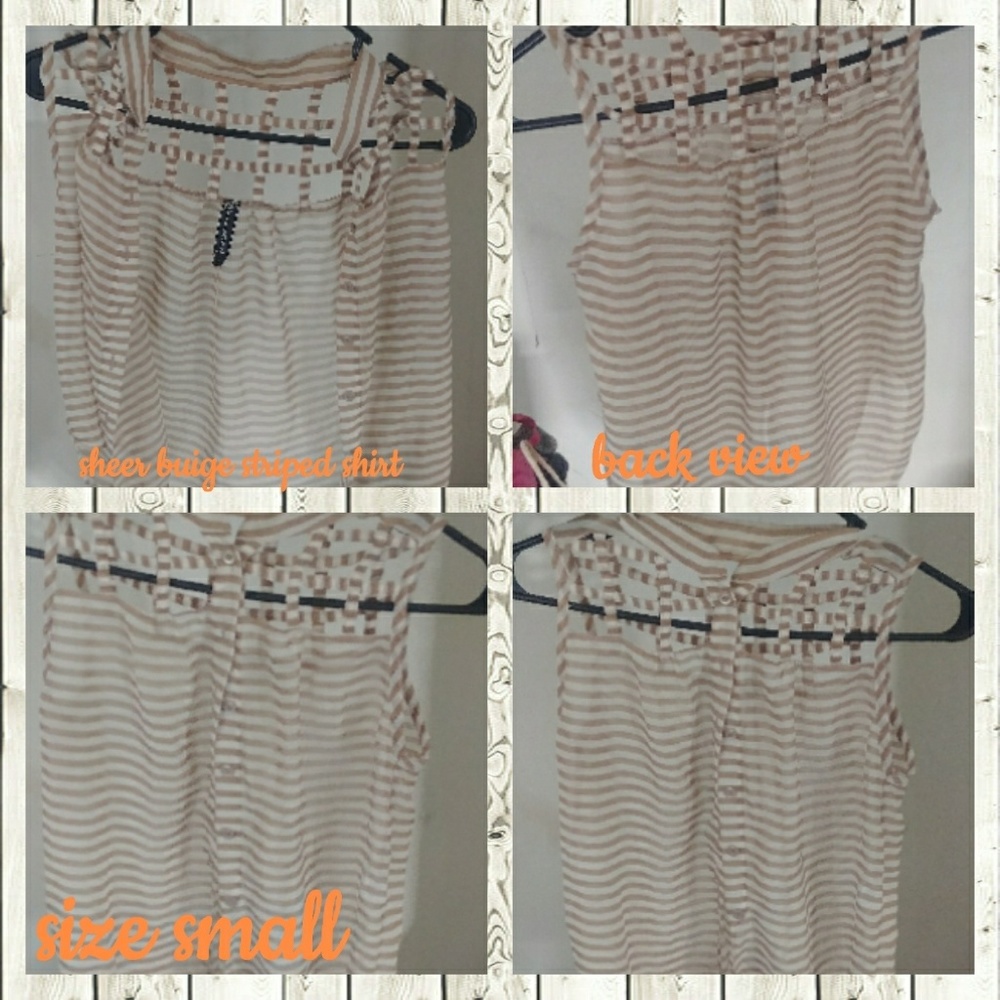 Sheer striped top cut out blouse