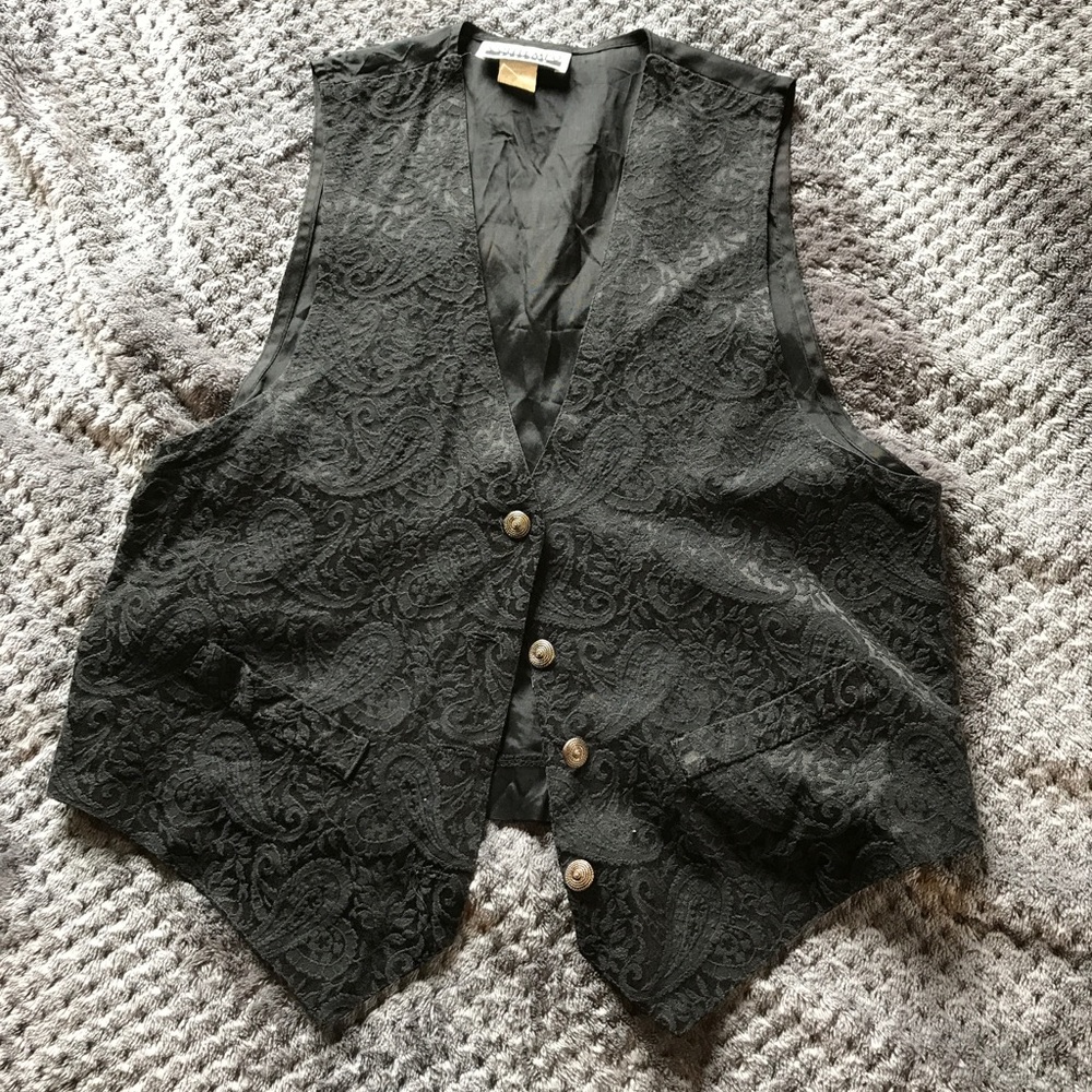 last chance-donating- embroidered black vest