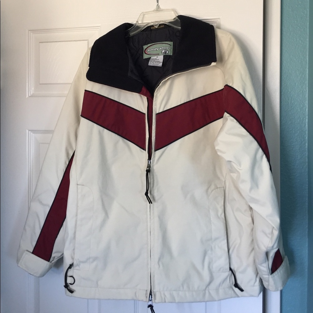 Body Glove Snow Jacket, Cream/Burgundy EUC Medium