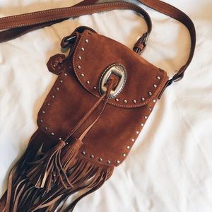 leather satchel with fringe