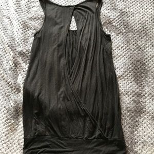 Black open back tank