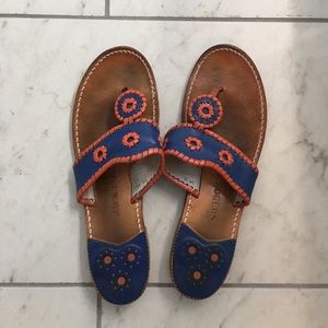 Orange and Blue Jack Rodgers Sandals
