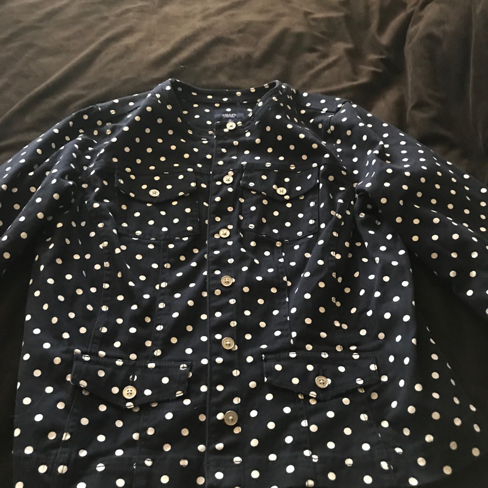 Navy white polka dot jacket