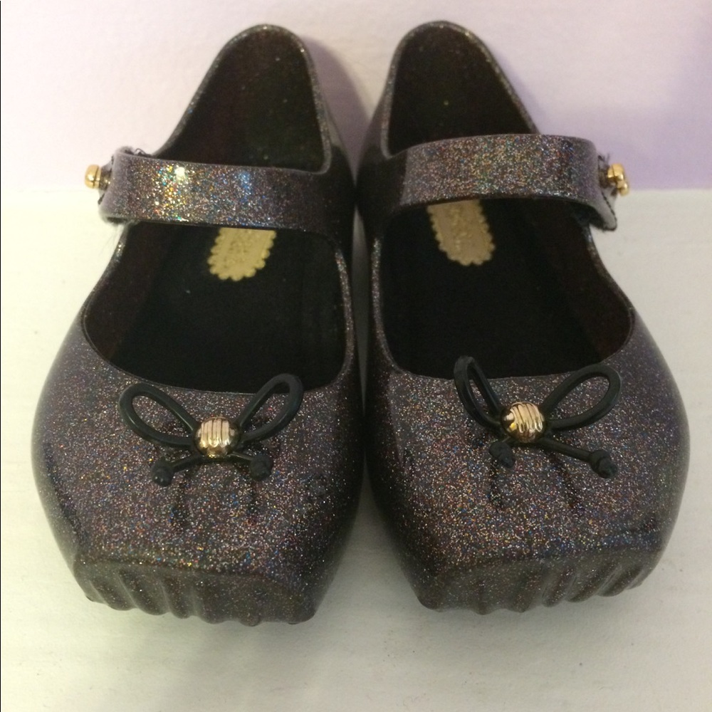Size 5 Mini Melissa black mixed glitter (SOLD)