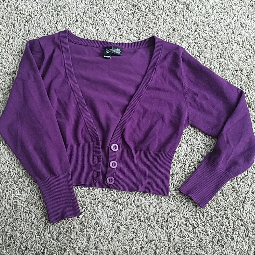 Cropped crop sweater cardigan