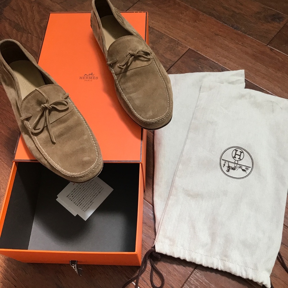 Hermes loafers suede