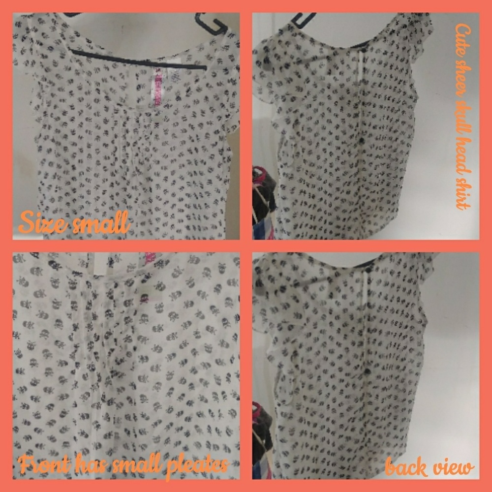 White sheer skull head top